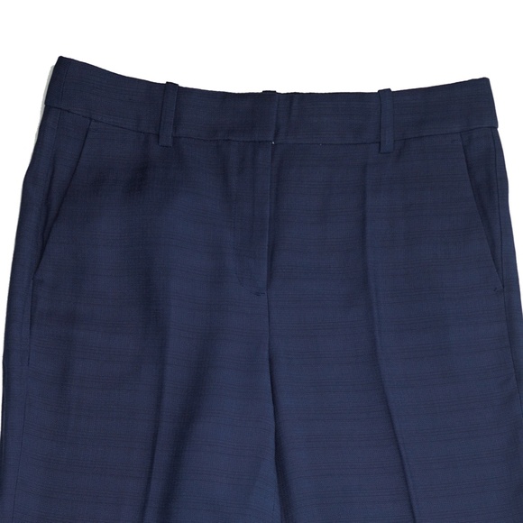New JCREW Size 10 Cuffed Wide-Leg Trouser Pant in Luster Canvas Navy $168 CK020 - Picture 3 of 4